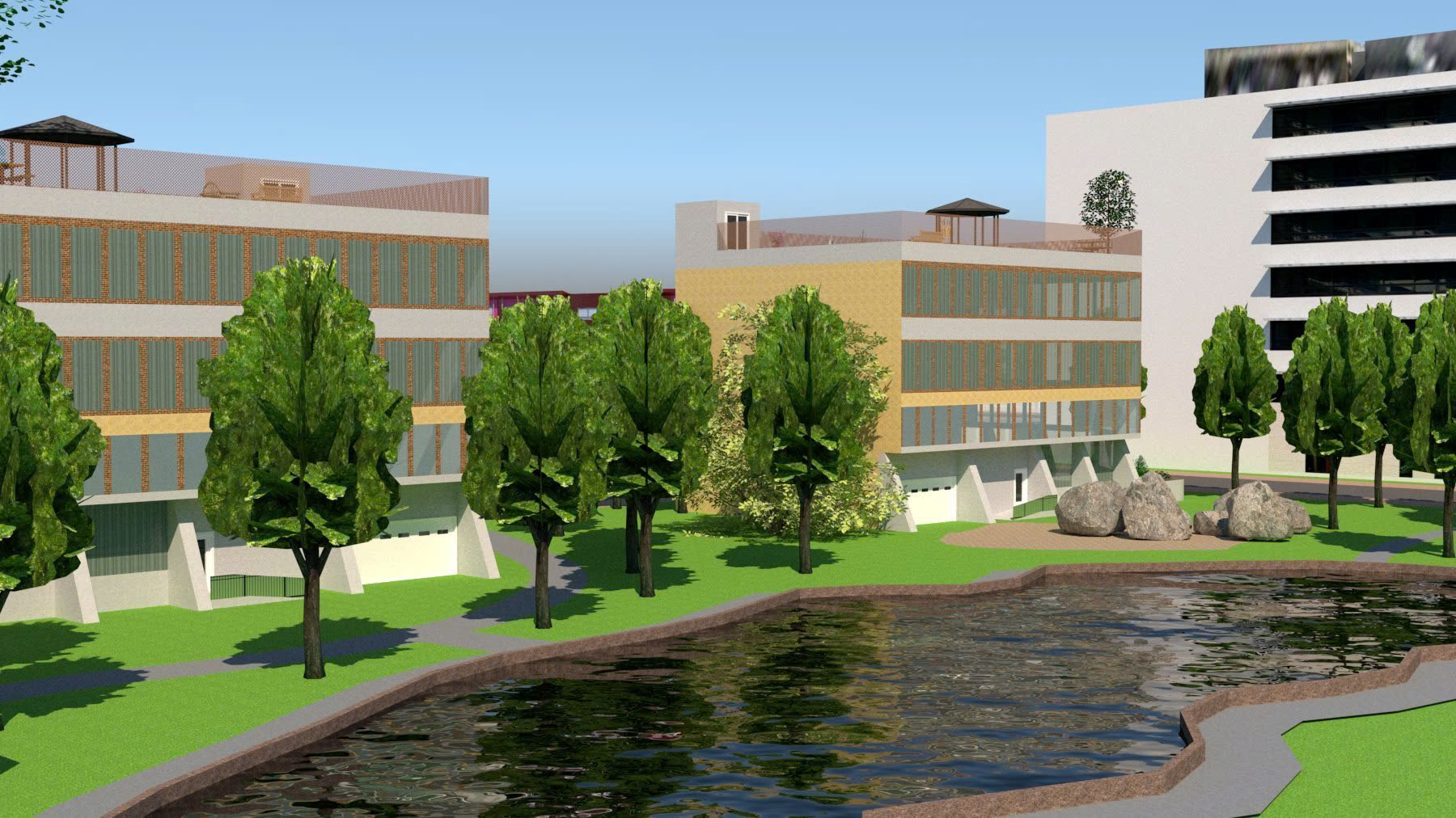 Dinhle College Lake and Water Features - Beautiful landscape design